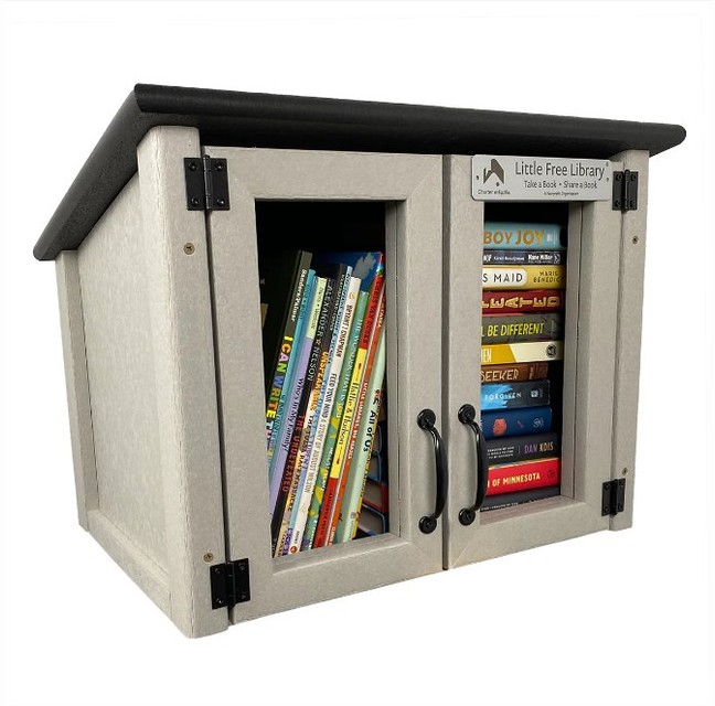Little Free Library book exchange box filled with books